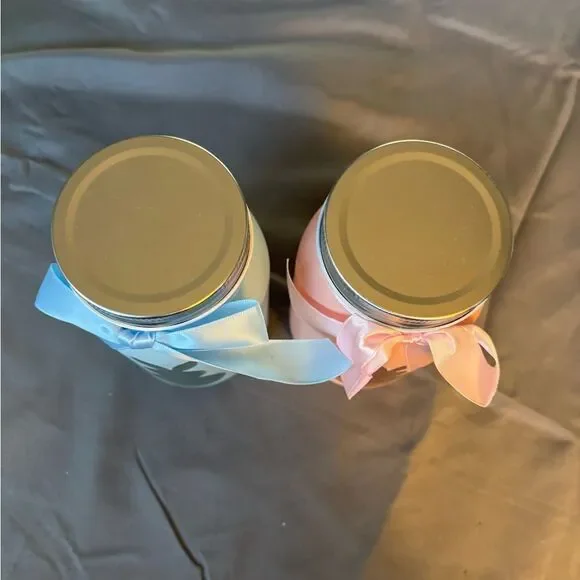 7” Easter Bunny Silhouette Jars & Lids NWOT Includes Pink - Picture 3 of 5